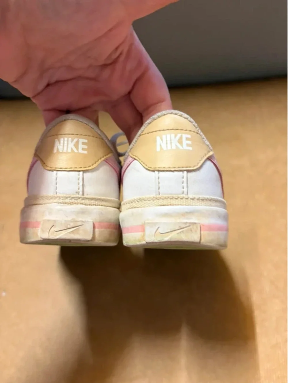 Girls Pink & White Nike Shoes